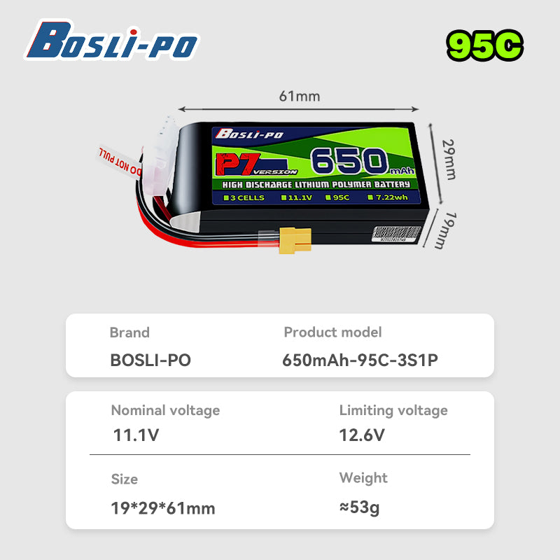 Batterie Lipo Boslipo P7 Versi - Drone Battery 3S avis et prix